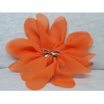 Elastic for hair, flower-shaped, with plastic knot, dark orange color
